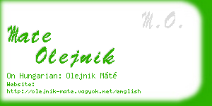 mate olejnik business card